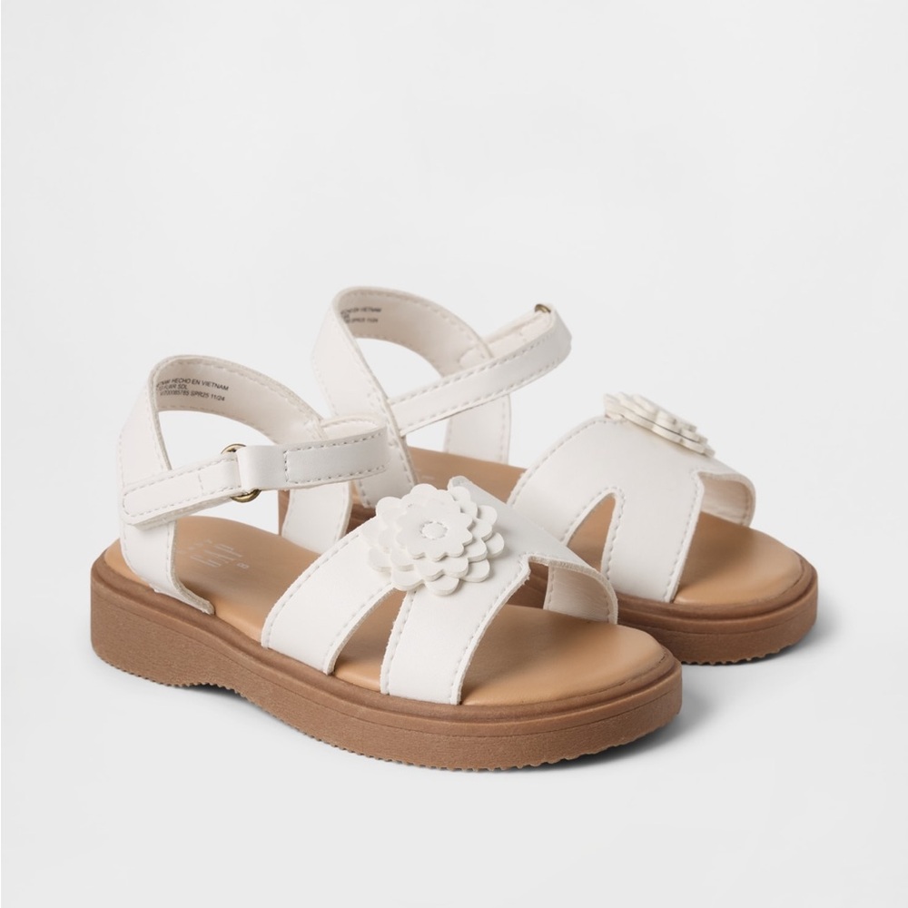 GAP toddler white flower platform sandal size 8